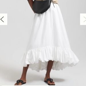 by Anthropologie High-Low Bubble Skirt White Midi Ruffle Like New Coachella